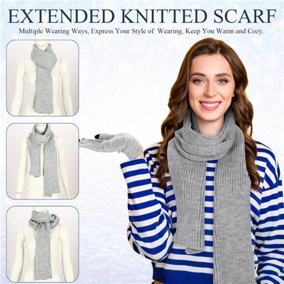 Women\'s Blanket Beanie Hat Scarf Gloves Socks 5 in 1 Set main image 4